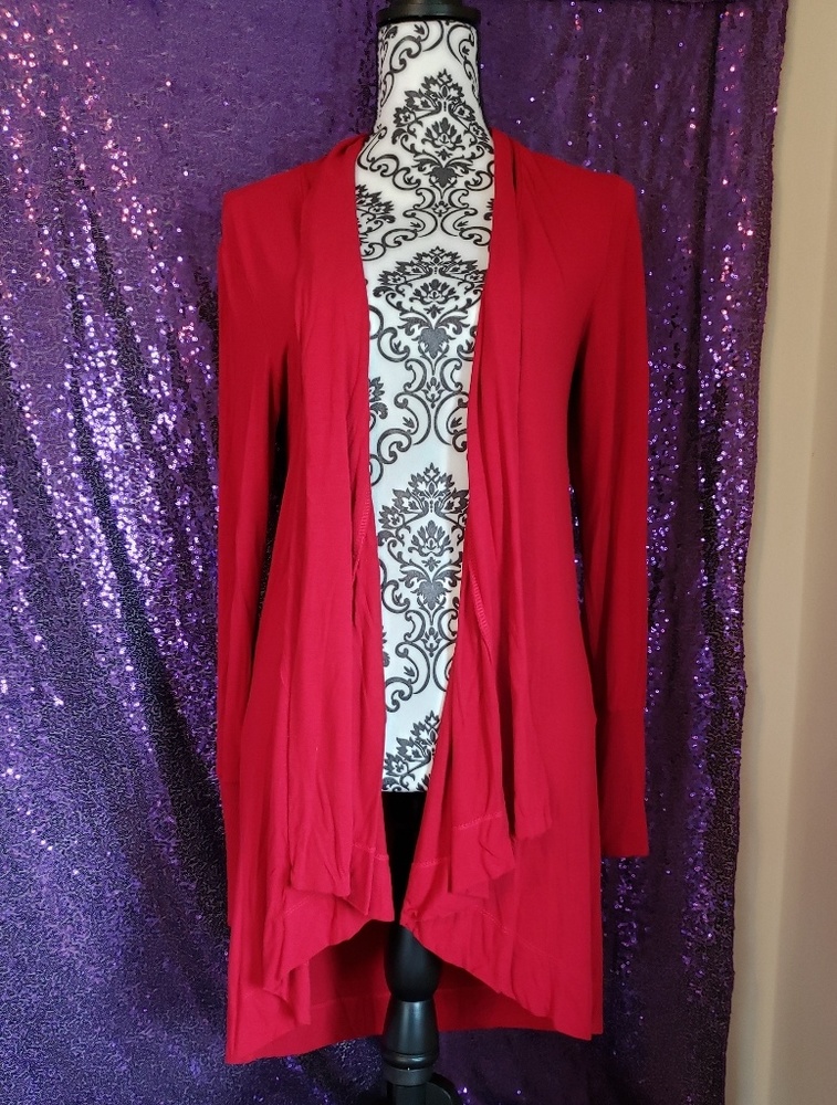 International Concept Red Drapd Cardigan
